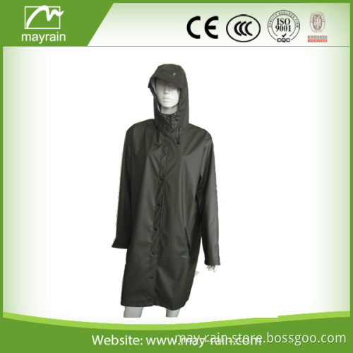 Hot sale economic polyester pu foldable rain jacket